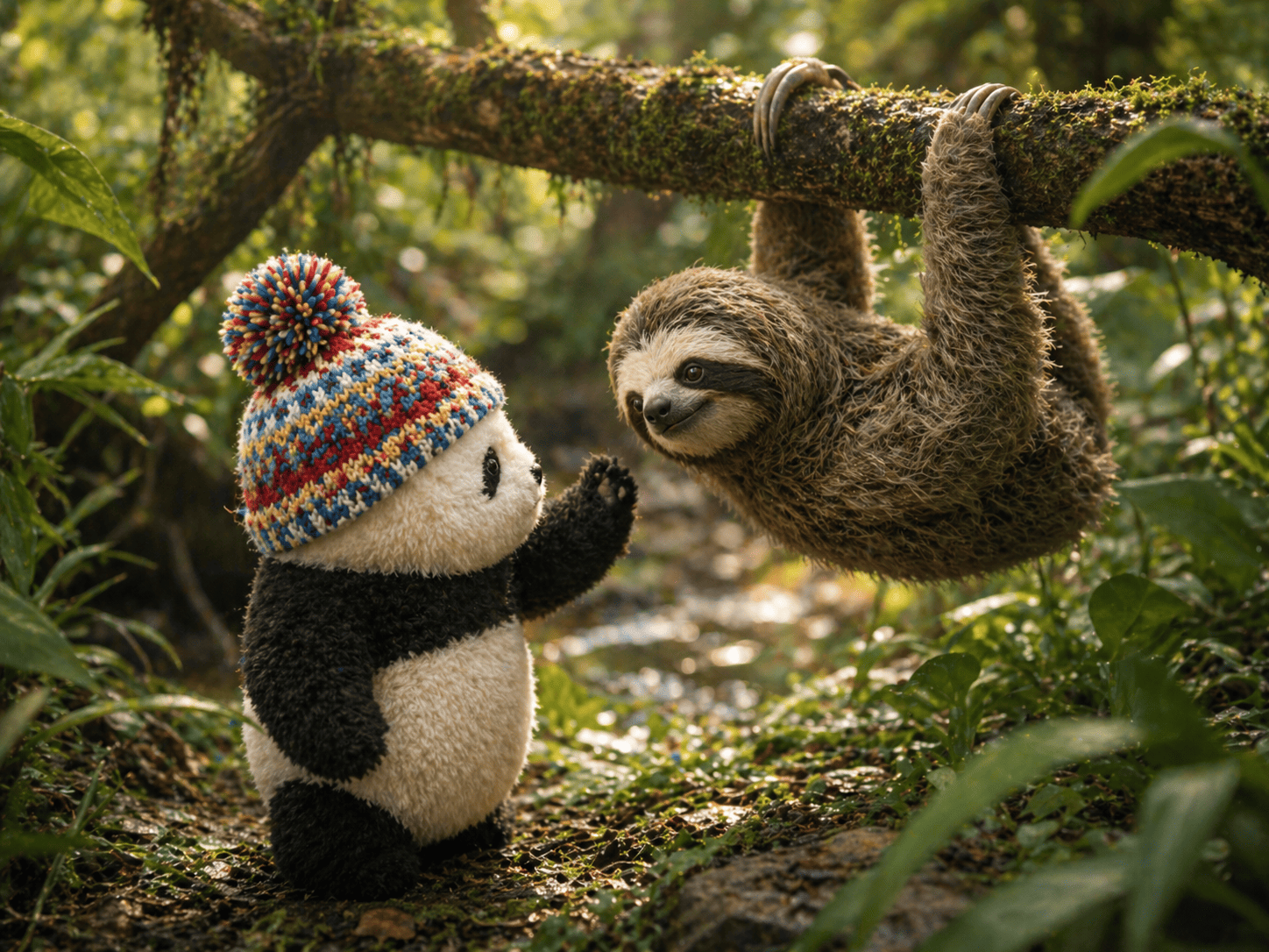 ナマケモノとパンダ, 話しかけるパンダ, a panda and a sloth talking